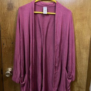 Dusty Rose Cardigan with pockets, 3X